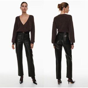 Aritzia Wilfred The Melina High-waisted Vegan Leather pants in Black 12